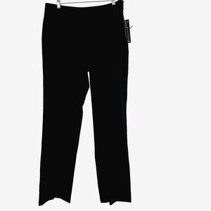 FOCUS 2000 14 Solid Black Straight Leg Sleek Slimming Trousers Pants Packable L